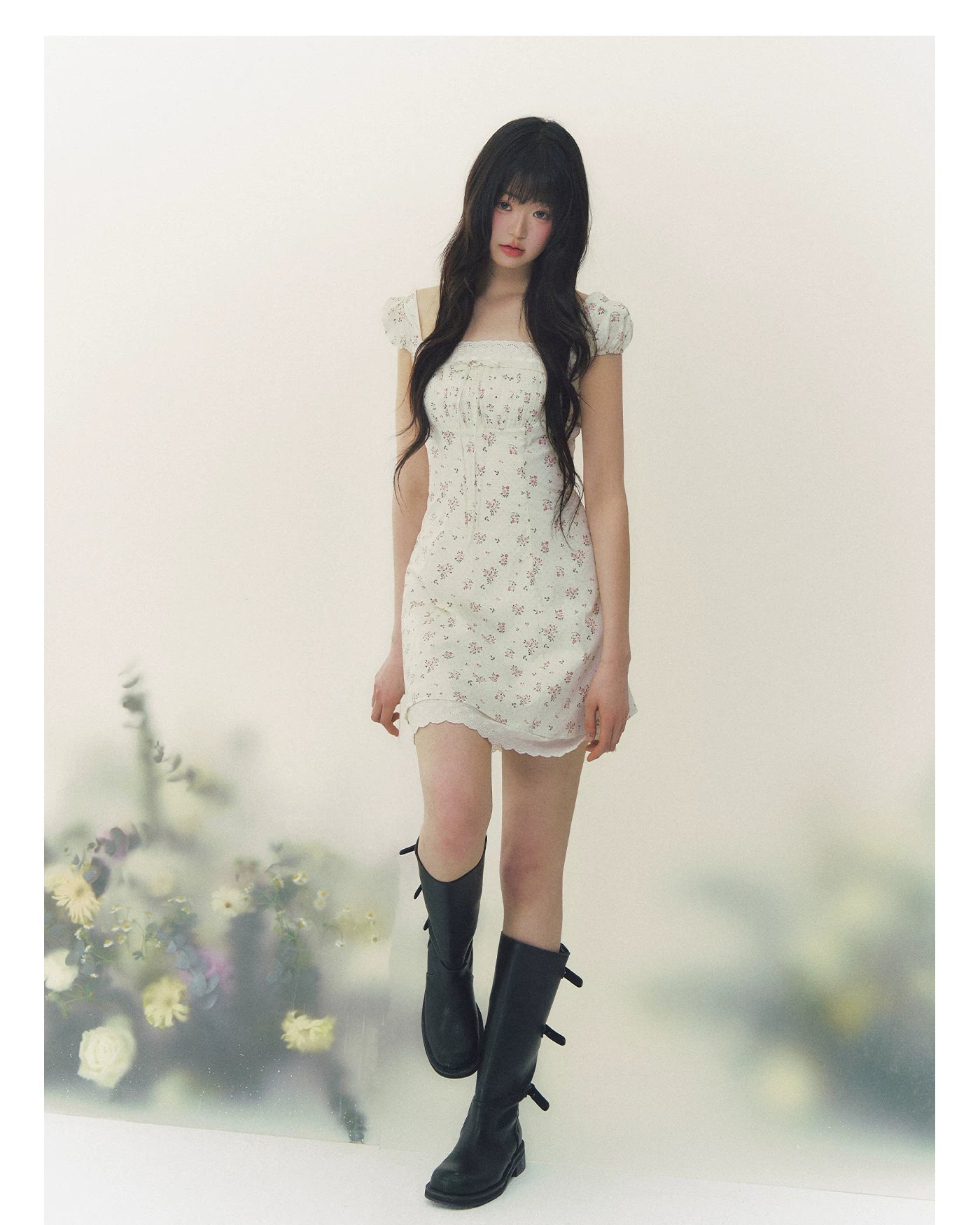 Summer Tale Floral Polka Dot A-Line Dress