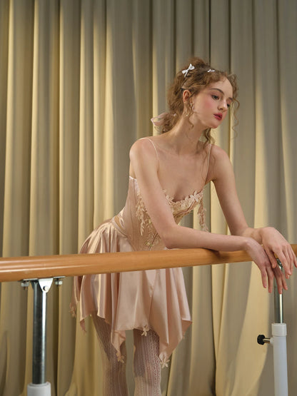 French Ballet Satin Corset Top &amp; Skirt Set