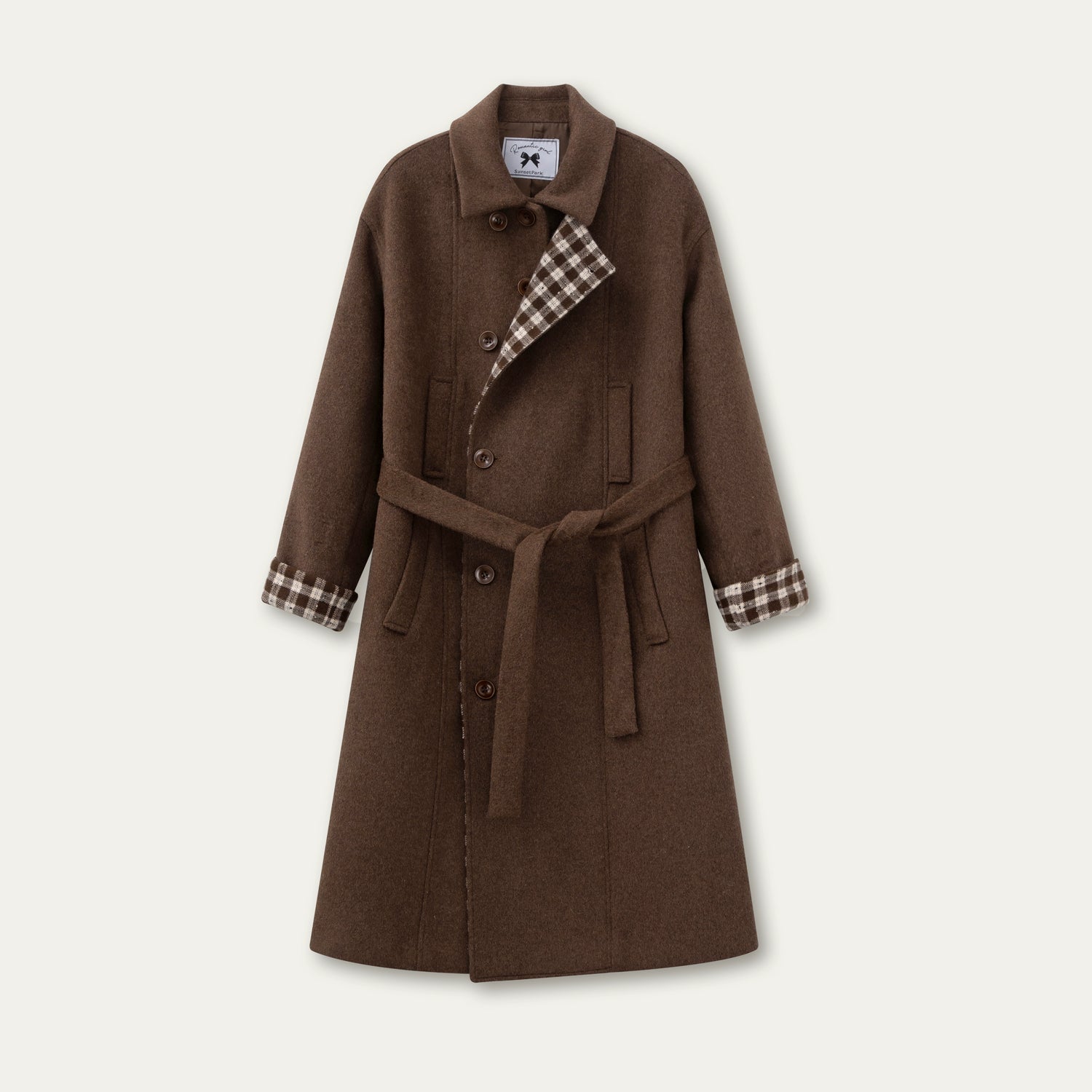 Berlin Avenue Wool Check Scarf Coat