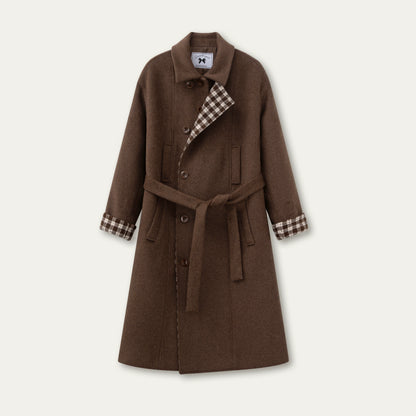 Berlin Avenue Wool Check Scarf Coat