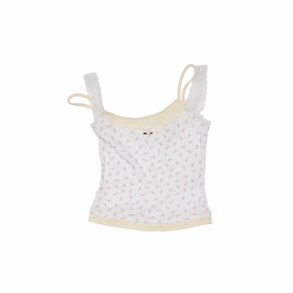 Asymmetrical Lace Trim Layered Knit Camisole 1Jinn Studio