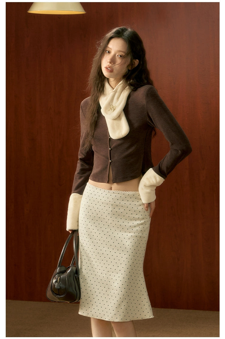 Polka Dot Pencil Mermaid Skirt - CHINASQUAD