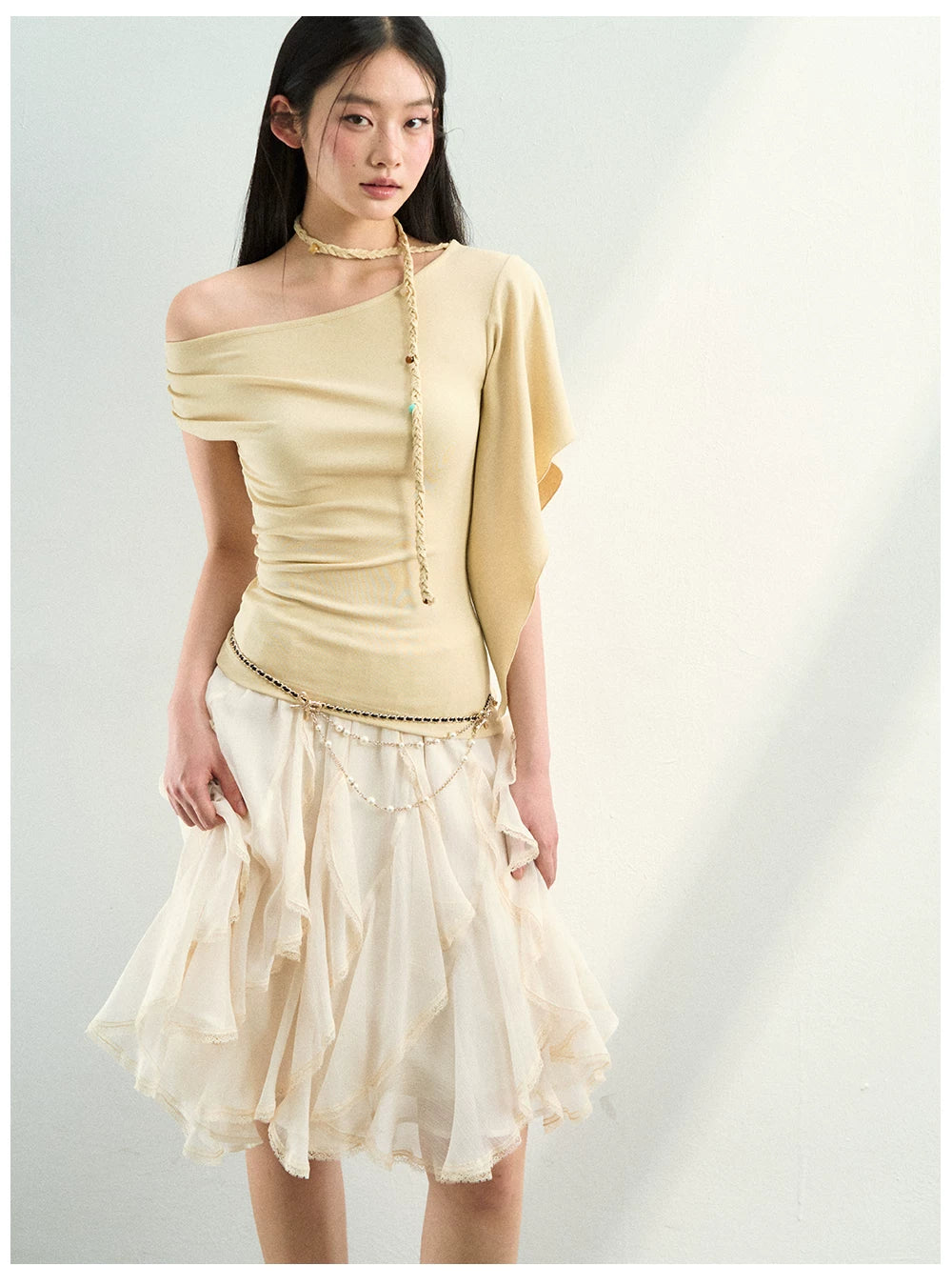Asymmetric Flowing Chiffon Vacation Skirt