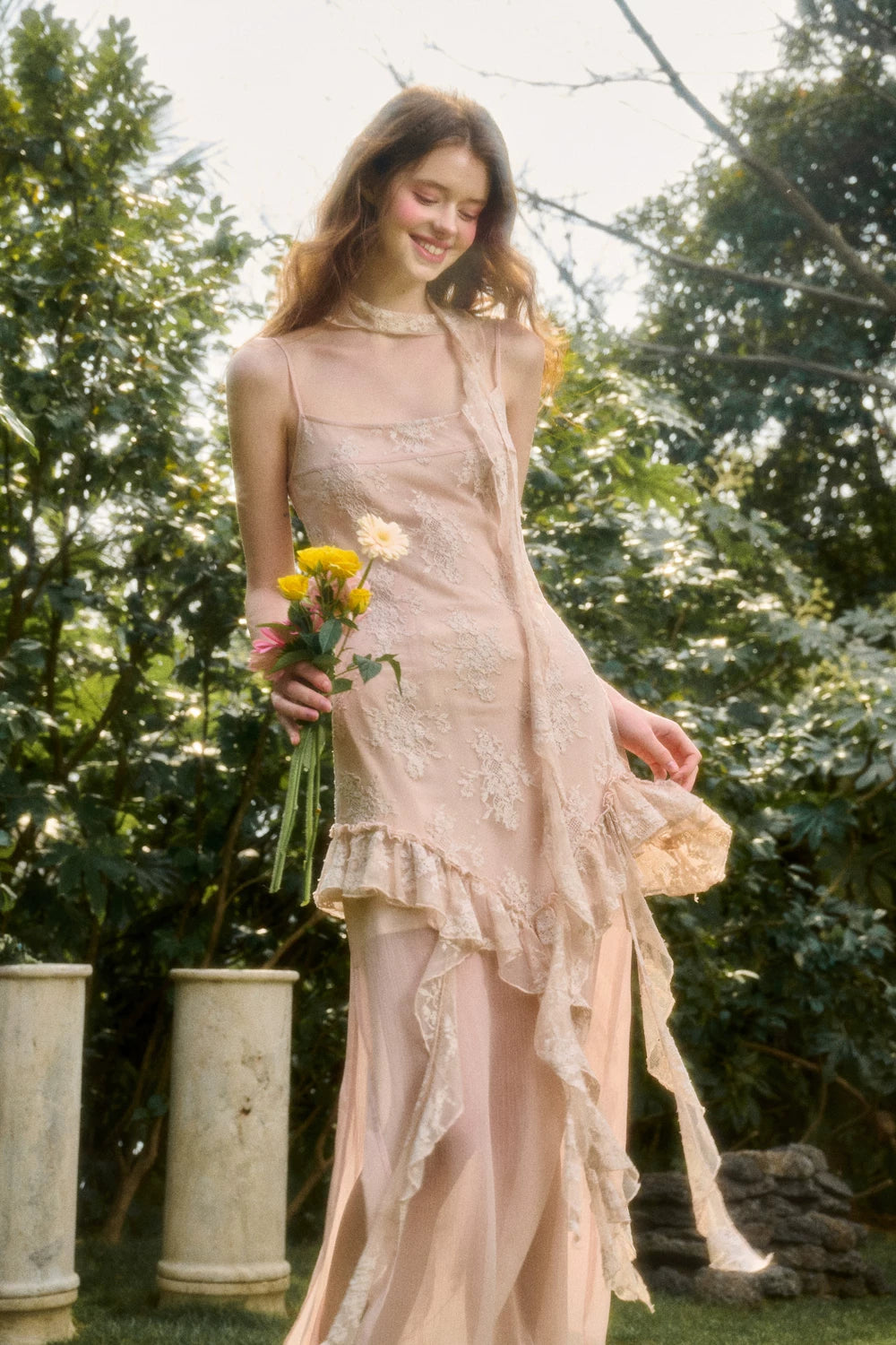 Pink Cloud Lace Fairy Dress