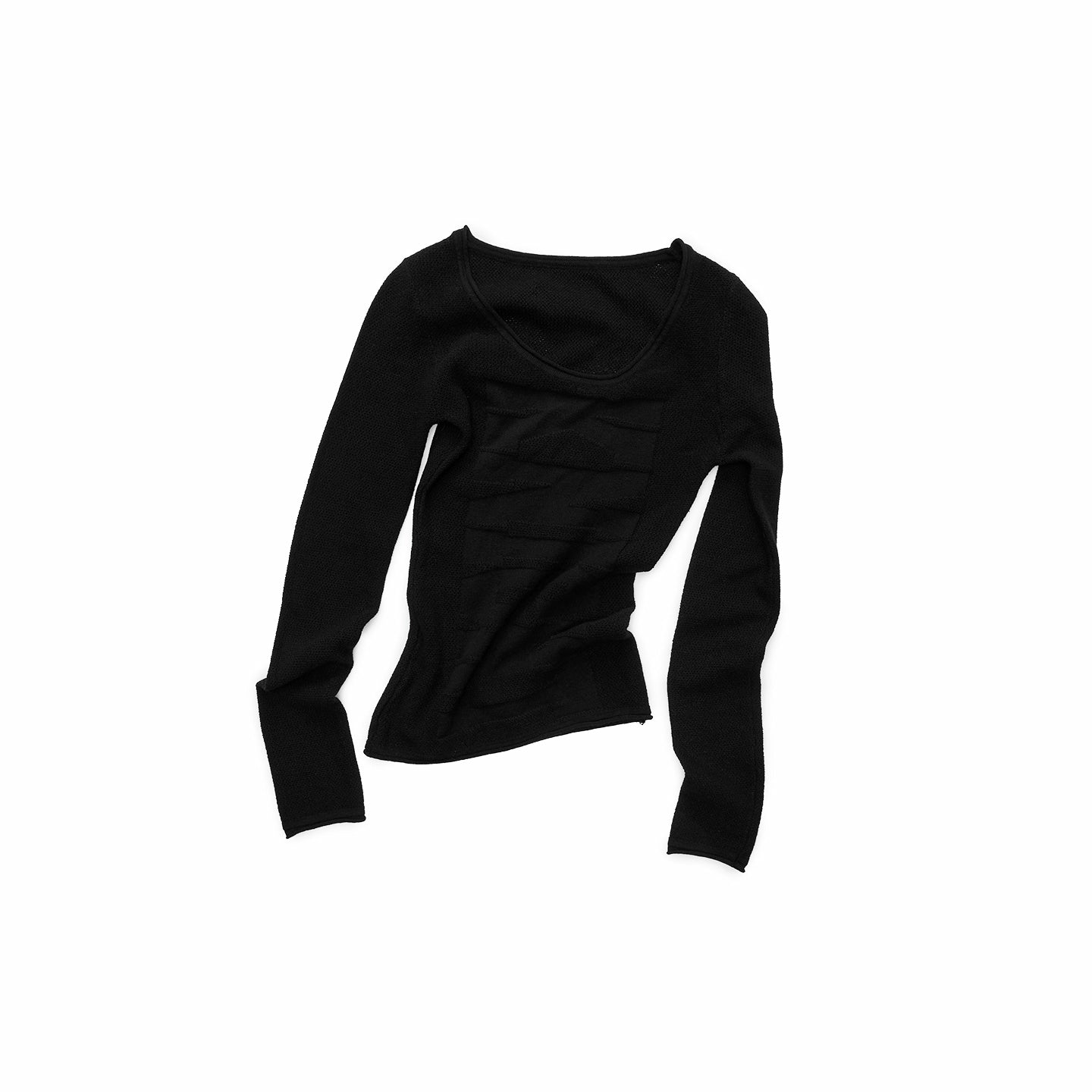 Textured Jacquard Knit Round-Neck Sweater