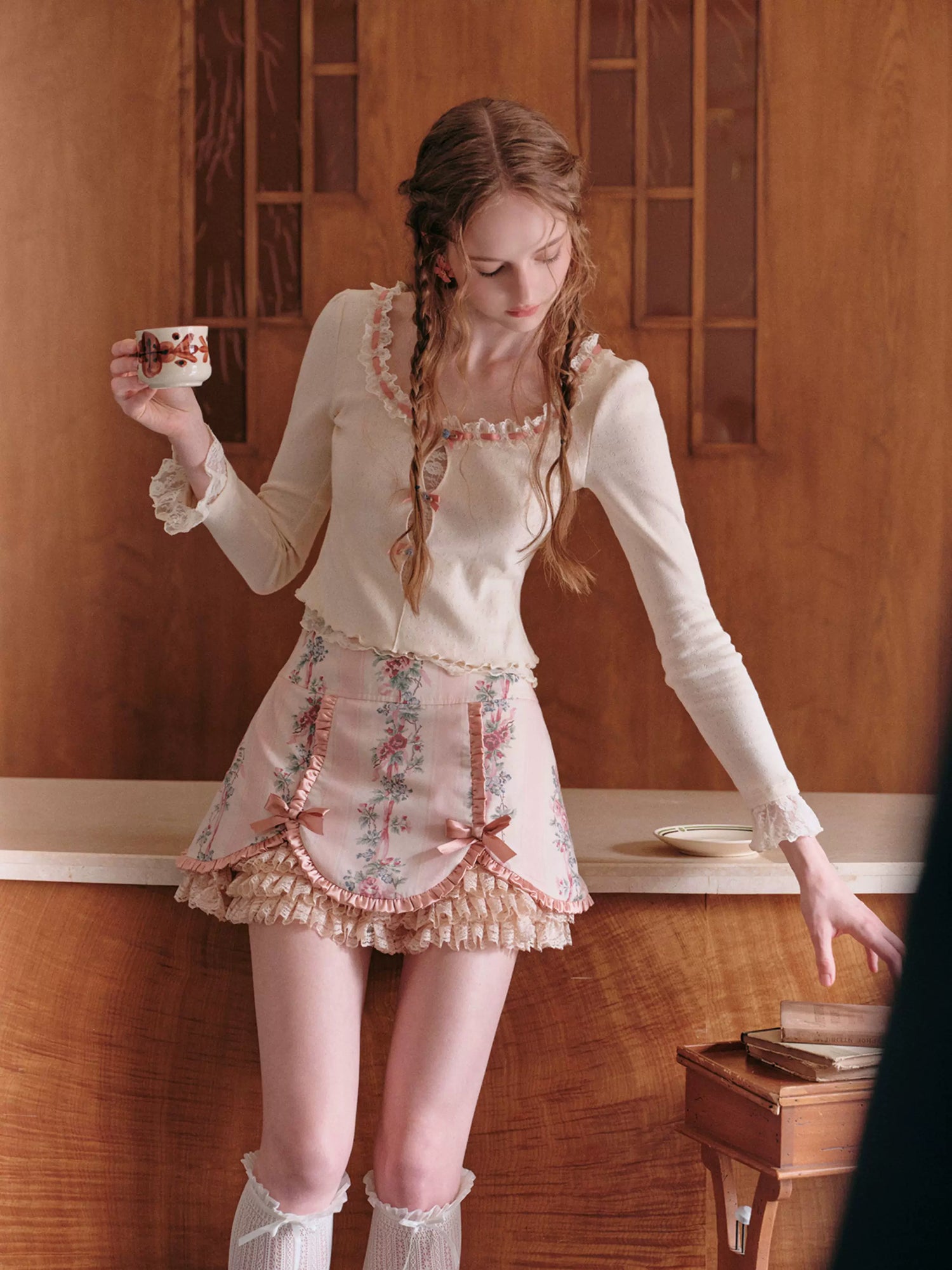 French Sweet Knit Long-Sleeve Base Crewneck