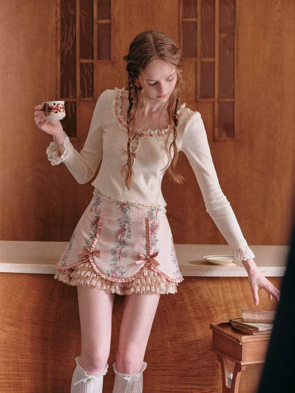 French Sweet Knit Long-Sleeve Base Crewneck