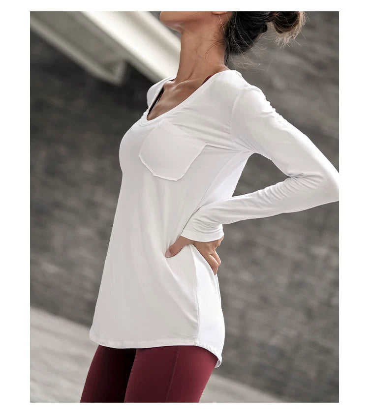 Loose-fitting Long-sleeve Sports T-shirt