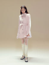 Pink Wool Lace Trim Waist Belted Coat - CHINASQUAD