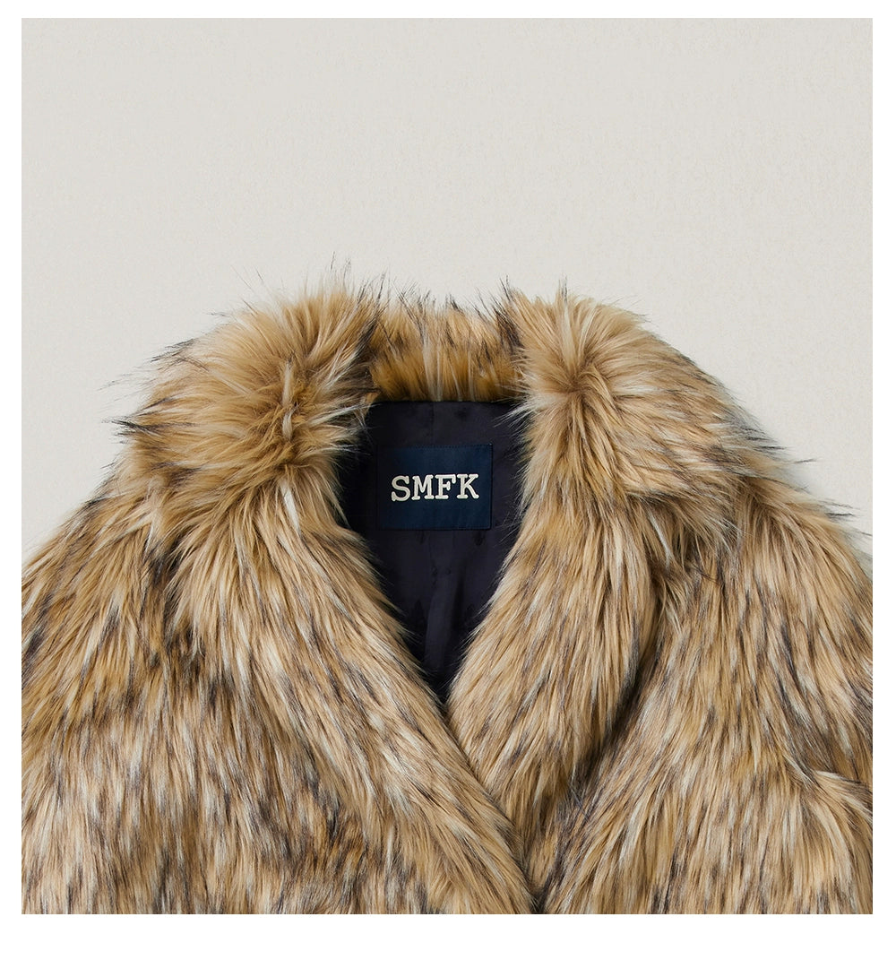 Cross Relic Wilderness Hunter Long Faux Fur Coat