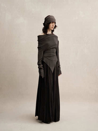 Low Waist Pleated Wide-leg Pants