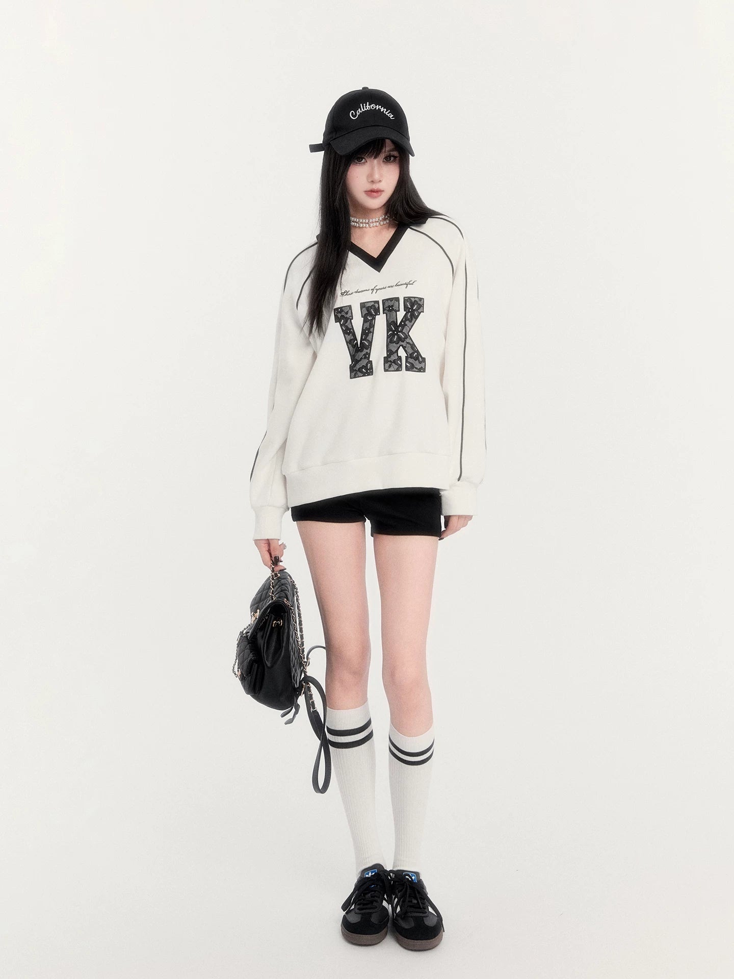 Retro Fleece-Lined Oversized Sweatshirt