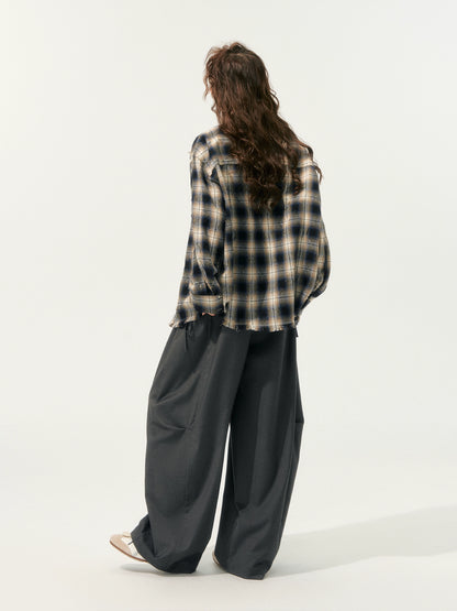 Retro Tassel Checkered Shirt - CHINASQUAD