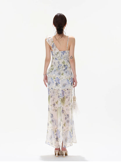 Morning Glory Dream Ruffle Chiffon Maxi Dress