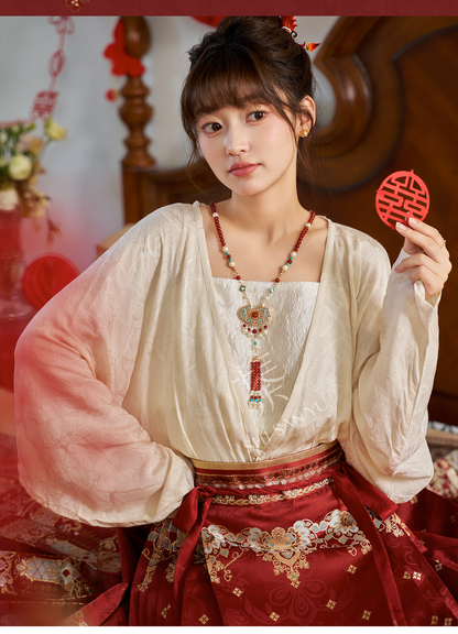 &quot;素瓷·羡鸳鸯&quot; Wedding Toast hanfu set