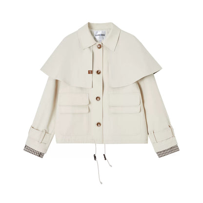 Detachable Cape Quilted Padded Jacket