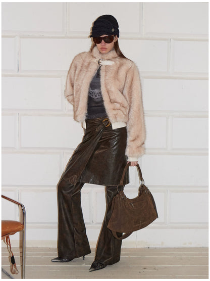 Detachable Two-Way Leather Skirt–Pants