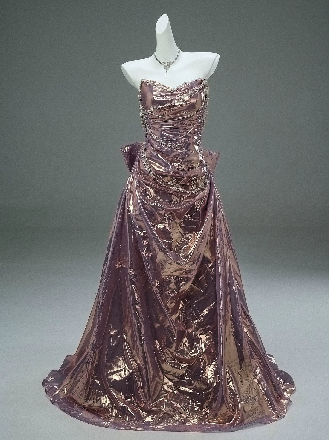 Iridescent Candy-Film Sculpted Couture Gown