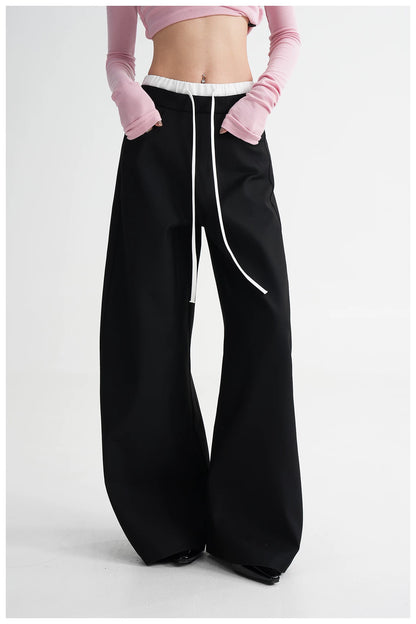 Panel Wide-Leg Floor-Length Trousers