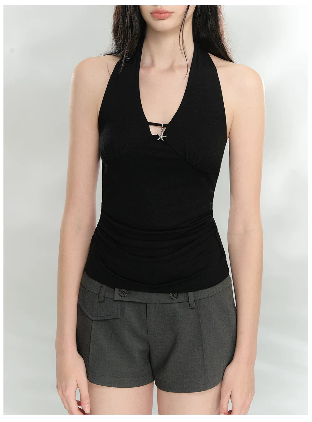 Starfish Pendant Halter Slim-Fit Tank Top