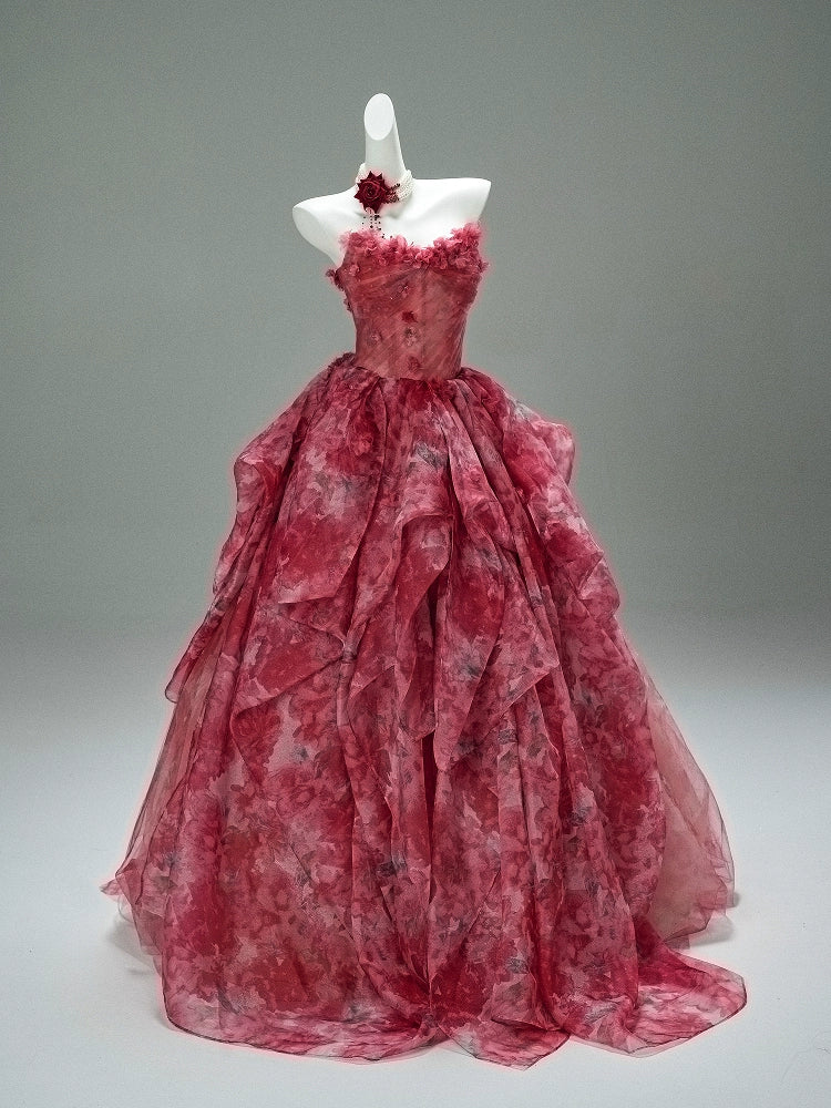 True Crimson Reverie Couture Gown