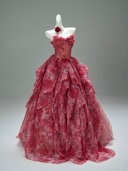 True Crimson Reverie Couture Gown