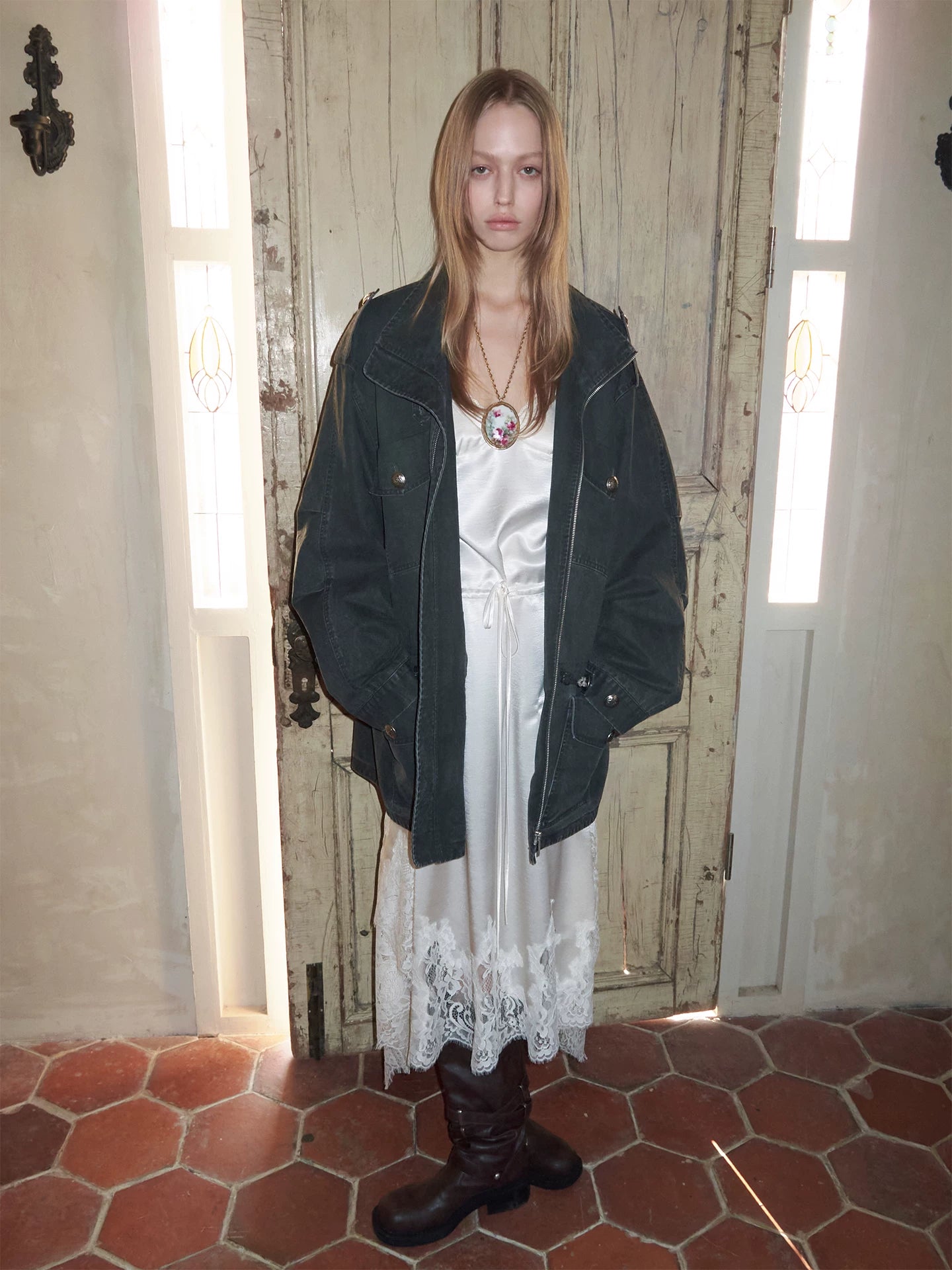Washed Vintage Utility Pocket Jacket