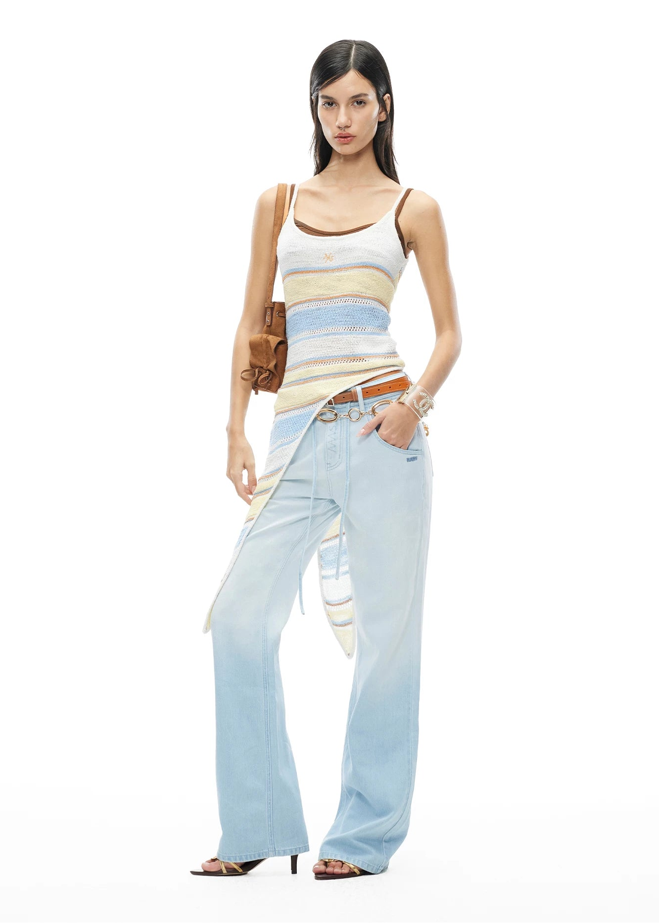 Marfi Striped Spliced Camisole