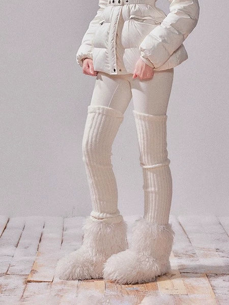 Snow Velvet Fox Fur Hooded Down Jacket