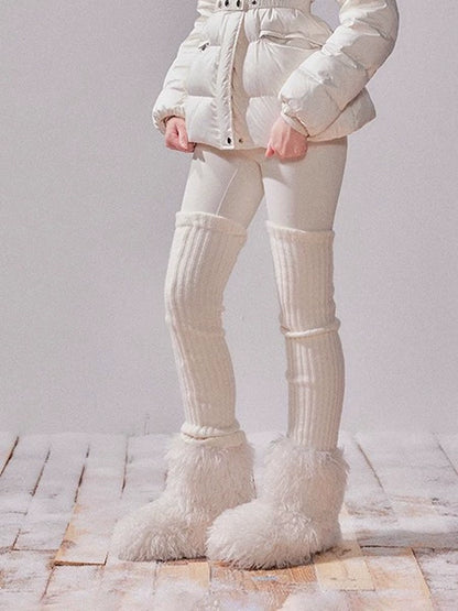 Snow Velvet Fox Fur Hooded Down Jacket