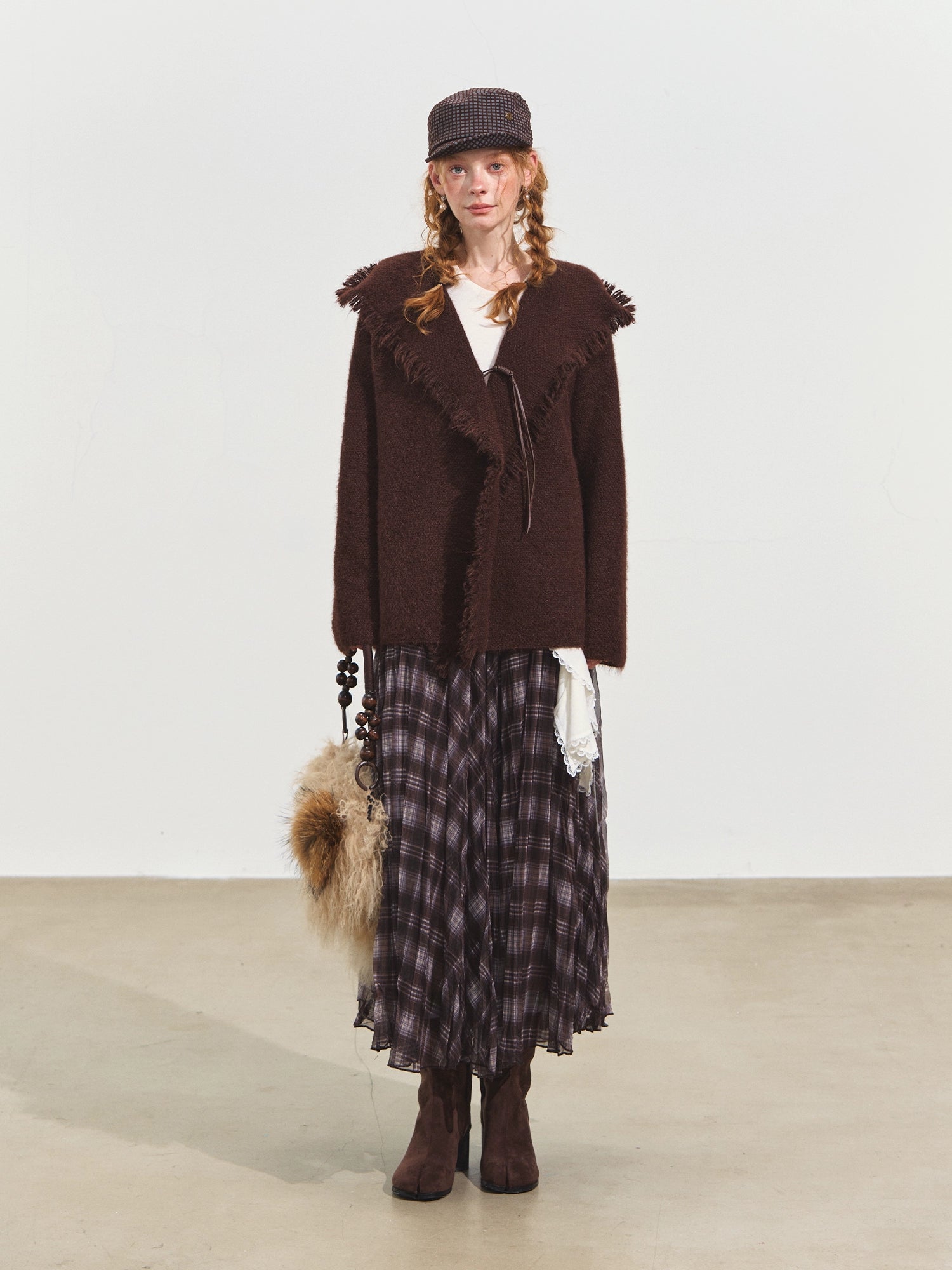 Fringed Hooded Cardigan