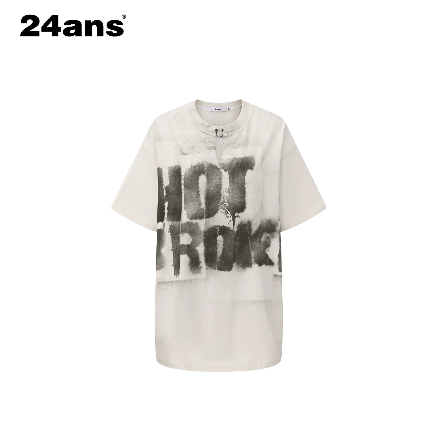Hand-Sprayed Graffiti Distressed Oversized T-Shirt