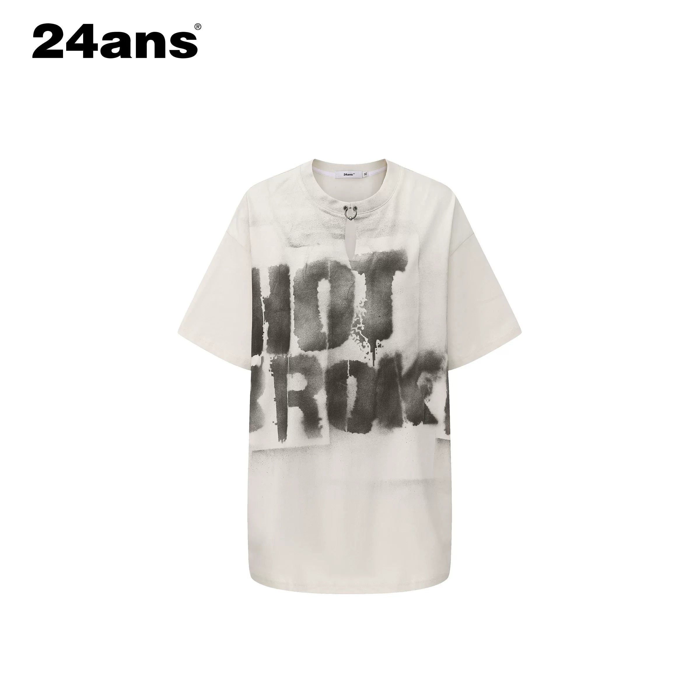 Hand-Sprayed Graffiti Distressed Oversized T-Shirt