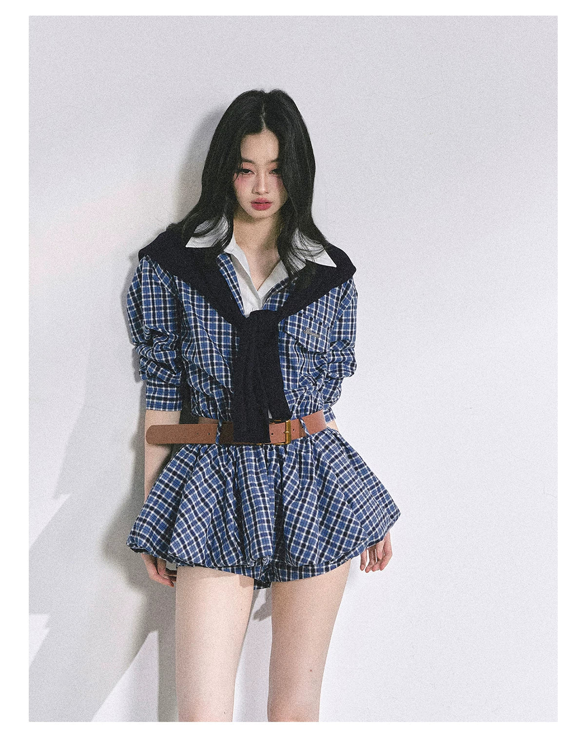 Hepburn-Style Bubble Hem Mini Dress