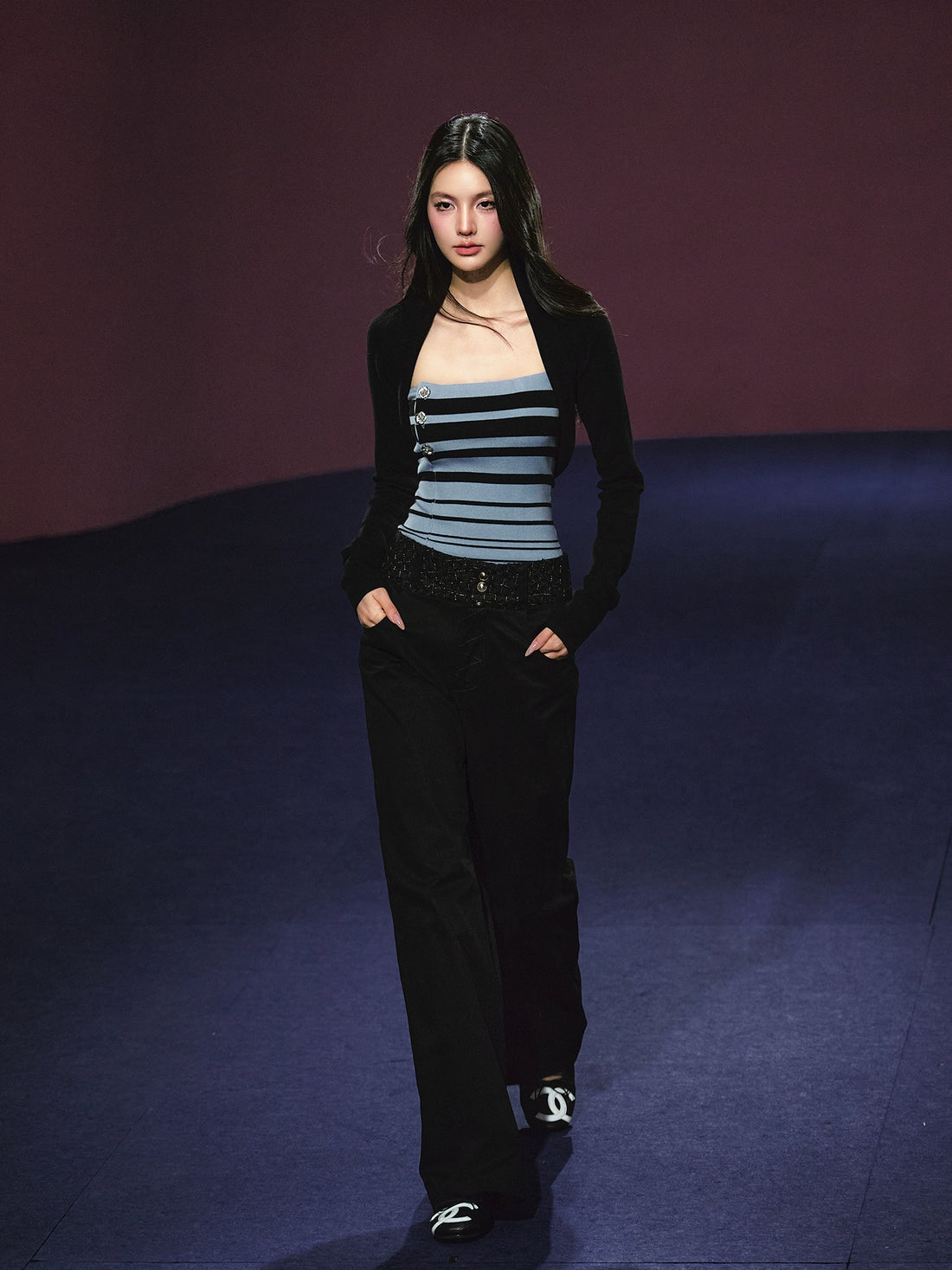 Double-Waistband Two-Piece Wide-Leg Pants - CHINASQUAD