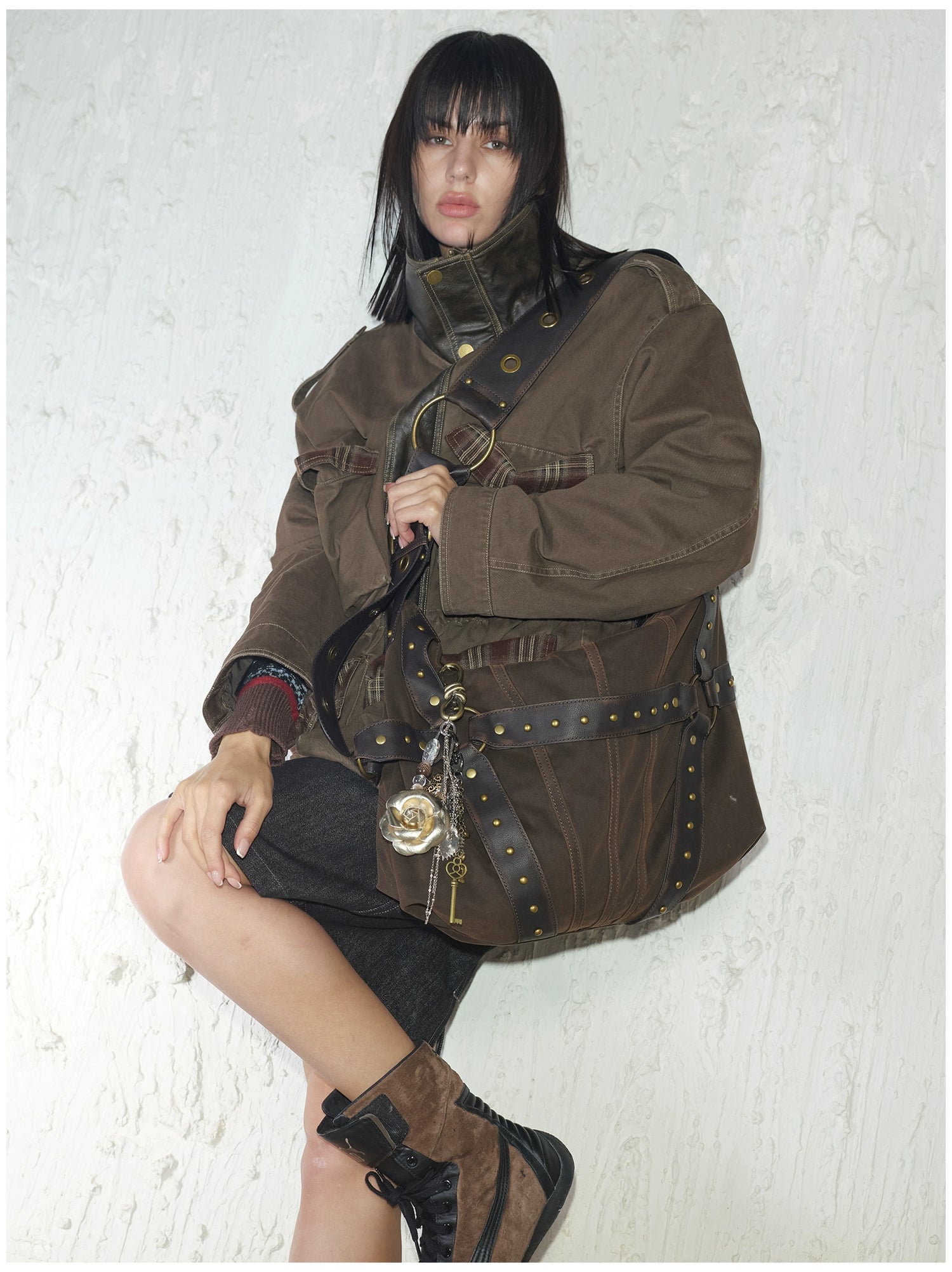 Vintage Heart &amp; Rose Chain Pendant