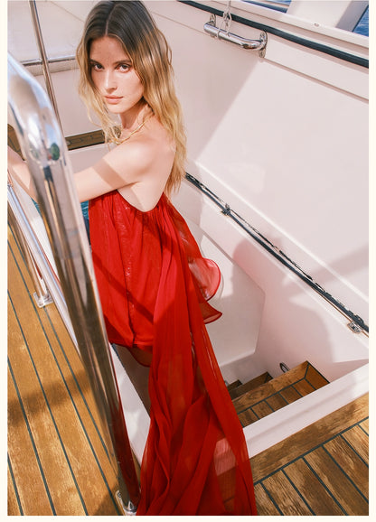 Thiri Chiffon Strapless Mini Dress