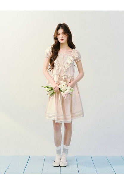 Romantic Ruffle Lace Blouse &amp; Skirt Set
