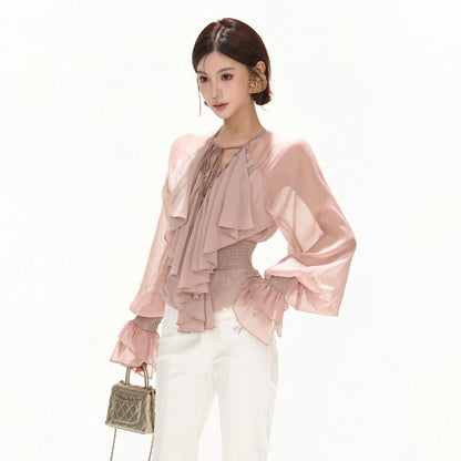 Luminous Nouveau Ruffle Chiffon Blouse