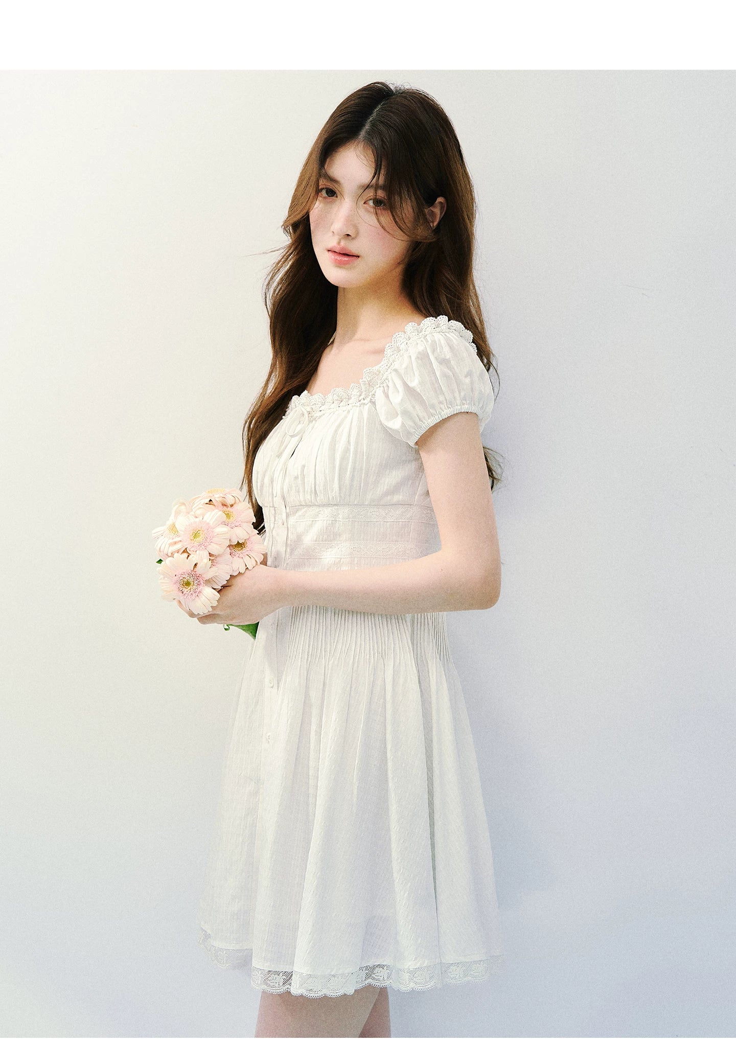 Pure Romance Square-Neck Mini Dress