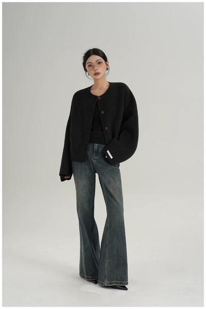 Relaxed-Fit Cropped Double-Faced Wool Jacket