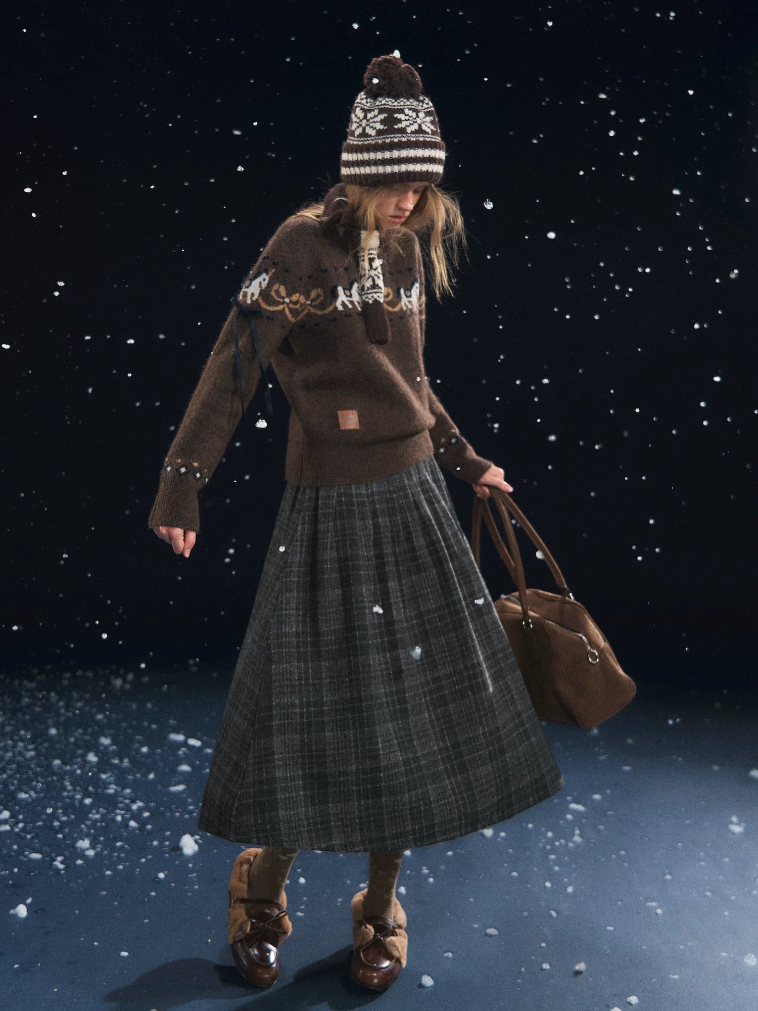 Playful Carousel Jacquard Knit Sweater