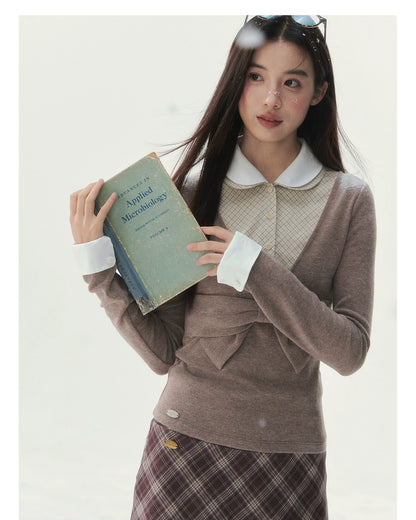 Vintage Peter Pan Collar Layered Blouse