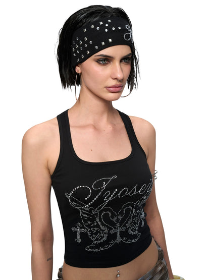 Crystal-Stud Logo Stretch Headband