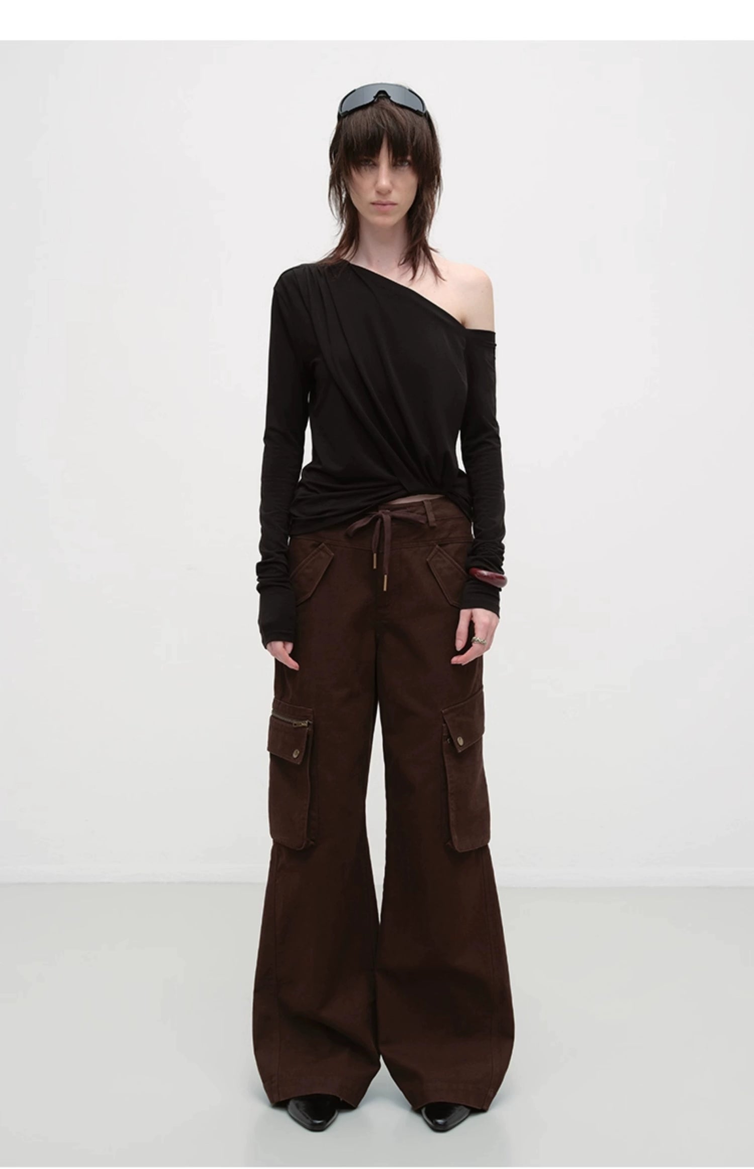 Chugangxi Draped One-Shoulder T-shirt