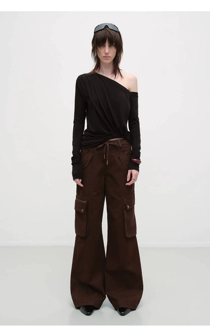 Chugangxi Draped One-Shoulder T-shirt