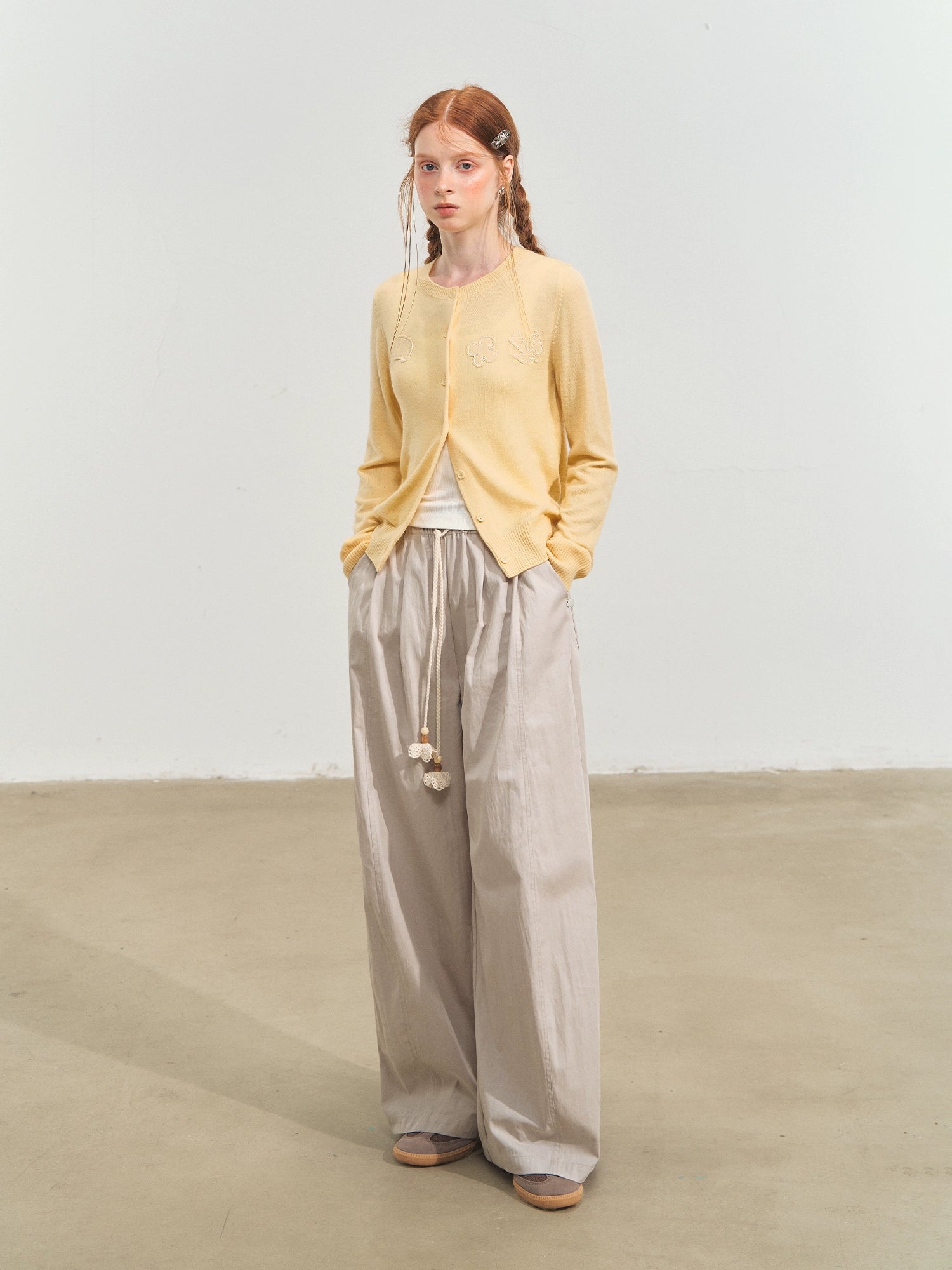 Loose Casual Wide-Leg Scimitar Pants