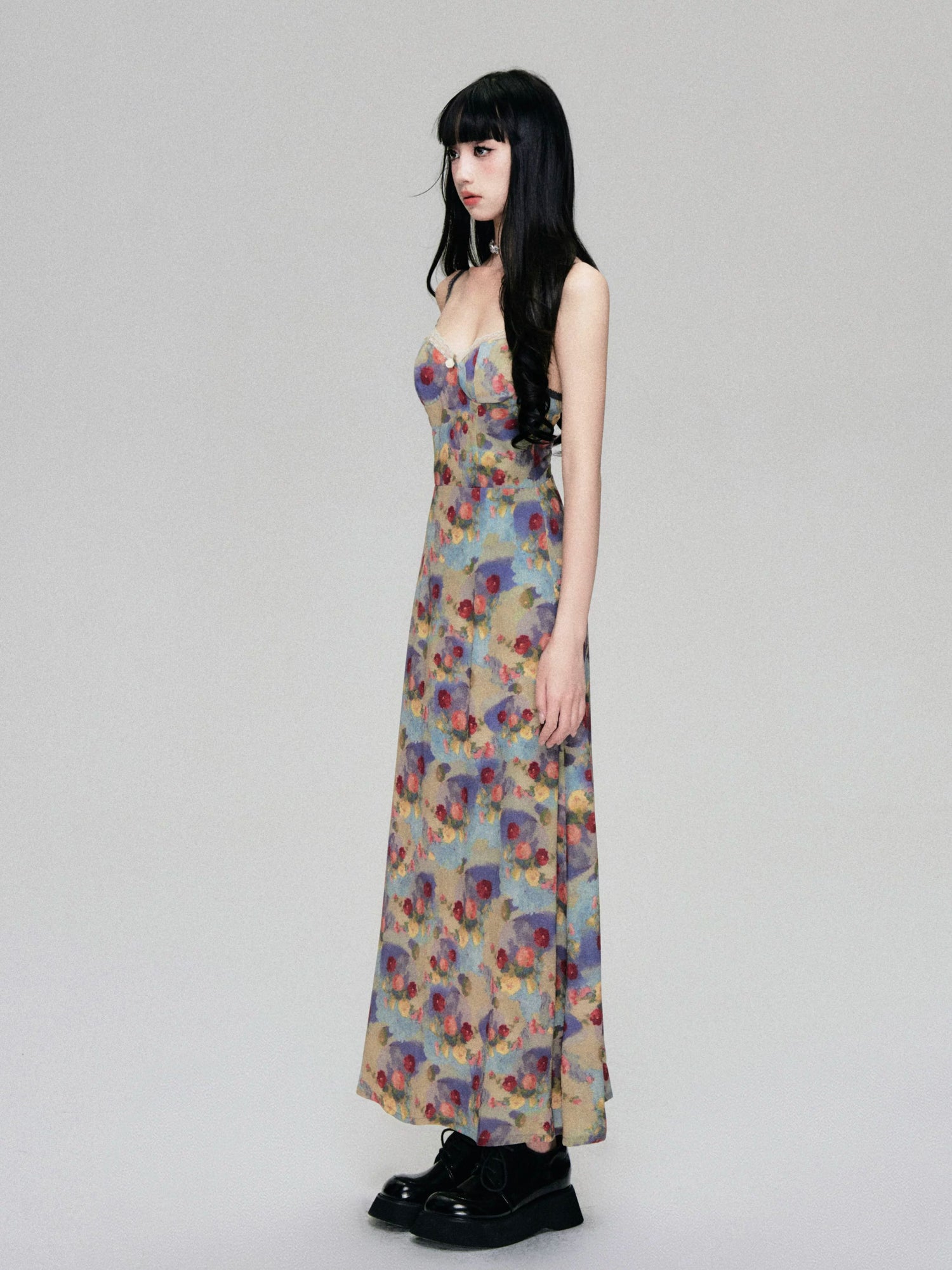 French Vintage Floral Slip Dress