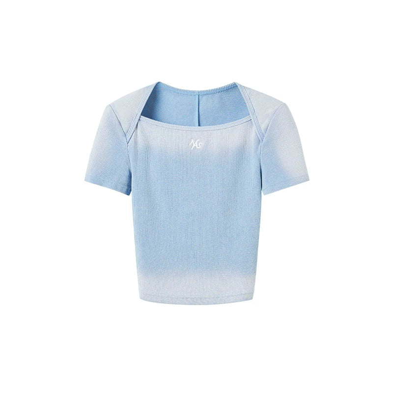 Washed Vintage Crop-Fit Crewneck T-Shirt