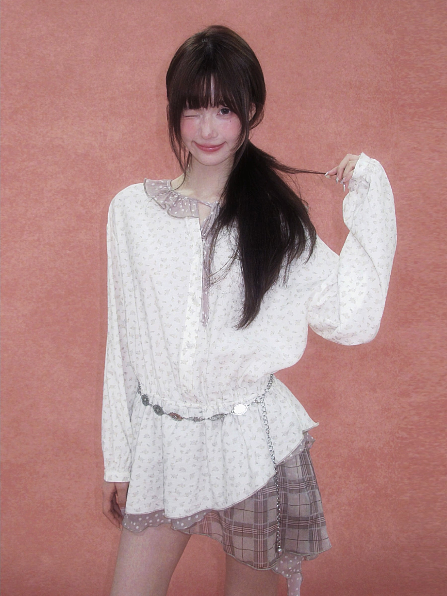 Deconstructed Patchwork Waist-Cinched Shirt Dress